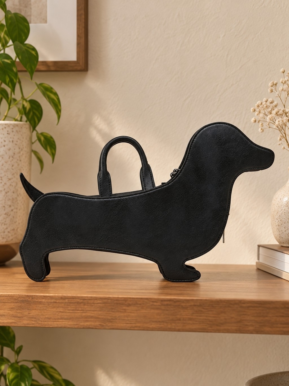 Skeleton Dachshund Dog Tote Bag - Black - Picture 3 of 4
